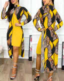 Znbbw New Women's Wear 2024 Fashion Split Printing 2-Piece Set