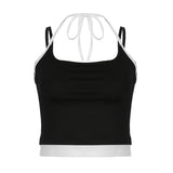 Millennium Spice Girls Wind-Hit Color Lace, Slim, Slim, Short Vest, 2024 New Little Sexy Back Halter Top