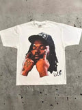 Znbbw Men's T-Shirts Retro Portraits Print Short-Sleeved T-Shirts Y2k Gothic Harajuku Hip-Hop Couple Relaxed