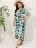 Znbbw Size Women's Dress Bohemian Print New Shirt Skirt Fat MM Dress
