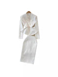 Znbbw Suit Female Korean Version Socialite Temperament OL Professional Suit Jacket Two-Piece Set Of High Waist Hip Half Skirt