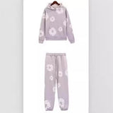 Znbbw Tide Brand Foam Print Loose Sweater Y2K Hip Hop Street Suit For Men And Women