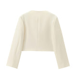 Znbbw New Leisure Button Decoration Round Collar Short Coat 1237829