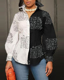 Znbbw Independent Station New Fashionable Printed Ladies' Long-Sleeved Shirts From Stock