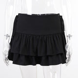 Znbbw Dark Personality Side Waist Band Skirt Ins2024 Spring Girl's New Half Skirt