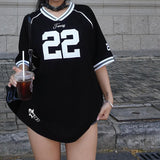 Street Retro Digital Printed Short-Sleeved T-Shirt Women's New Summer Sports Style Loose Leisure Blouse
