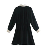 Znbbw New Autumn Style Splicing Color Long-Sleeved Dress 9878184