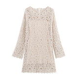 Znbbw Knitted Dress Crocheted Blouse Crocheted Half Skirt Suit