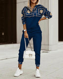 Znbbw 2024 Autumn New Fashion Printing 2-Piece Suit Girl