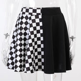 Znbbw Dark Girl Is A Hit Color Thousand Bird Plaid Spliced Skirt 2024 Spring Sexy High Waist Half