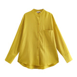 Znbbw New Pocket Pendent Loose Shirt Elastic Waist Pant Suit