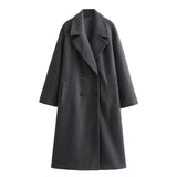 Znbbw New Soft Double-Breasted Loose Coat Coat 3046269