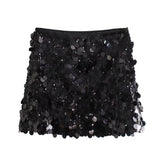 Znbbw 2024 New Sequins Decorative Fashion Miniskirt 3920139 808
