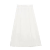 Znbbw New Spring Style Wide-Pleated Zipper Fashionable Bucket Cover Skirt 4043040