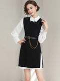 Znbbw Style Fragrant Style Suit Design Feeling Minority White Shirt Skirt Knitted Vest Skirt Folded And Waist Two-Piece Set