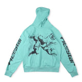Znbbw Printing Leisure Retro Tide Card Loose Hooded Sweaters For Men And Women