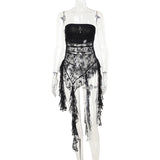 Znbbw Summer 2024 New Vest Hot Girl Sexy Micro-Transparent Lace Spliced Top Girl