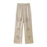 Znbbw Street Style Beaded Embroidered Shirt With Beaded Embroidered Pants In Spring 2024