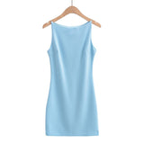 Znbbw The Autumn Of 2024, A New One-Word Collar, Belt, Simple Sling, Round Collar, One-Step Skirt, Women's Dress
