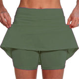 Znbbw Solid Color Medium Waist Skirt, Exercise Yoga, Three-Point Shorts, Skirt Trousers.