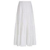 Bohemian Style White Spliced Skirt 2024 Spring And Summer New Thin Loose Style Casual Half-Length Skirt