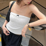 Sexy Little Woman Bow Stitching Solid Color Breast Coat 2024 Spring / Summer New Style Slim Spicy Girl Vest