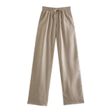 Znbbw New Pocket Pendent Loose Shirt Elastic Waist Pant Suit