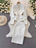 Znbbw Suit Female Korean Version Socialite Temperament OL Professional Suit Jacket Two-Piece Set Of High Waist Hip Half Skirt