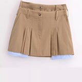 Znbbw Spring Pocket Sag Design Pleated Miniskirt 2157021