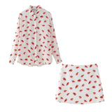 Znbbw Spring Printed Slim Shirt 2328004 Printed Half Skirt 2496004