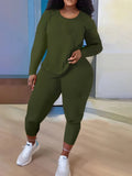 Znbbw Independent Station Large Size Women's Long-Sleeved Trousers Two-Piece Suit In Solid Color