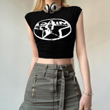 2024 Spring / Summer Women's Fashion Street Trend Hot Girl Star Printed Short-Sleeved Slim T-Shirt