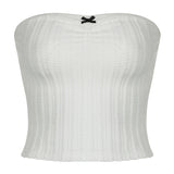 Sexy Little Woman Bow Stitching Solid Color Breast Coat 2024 Spring / Summer New Style Slim Spicy Girl Vest
