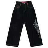 Znbbw Year's Popular Style JNCO Graphics Jeans Y2K Hip-Hop Loose Jeans For Men And Women Harajuku