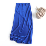 Znbbw And Winter New Slim Version Satin Long Solid Color Half Skirt