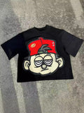 Znbbw Loose Y2k Top Happy Hip Hop Print Short-Sleeved Goth T-Shirt Lovers' Sweatshirt Men's Wear