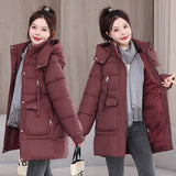 Clothes Female In The Long Style 2024 New Korean Version Loose Large Size Thick Down Cotton-Padded Jacket Foreign Style High-Grade All-Match Cotton-Padded Clothes