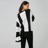 Znbbw And Winter New Women's Wear New Leisure Style Long-Sleeved Round-Neck Vertical Striped Casual Sweater