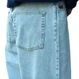 Znbbw Year's Popular Style Y2K Street Boy Jeans Hip-Hop Cartoon Embroidered Blue Jeans