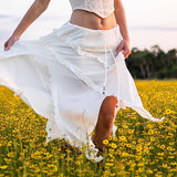 2025 Summer New Ins Holiday Style Gently Forked Lotus Leaf Edge Elegant Fashion Hot Girl Half Skirt