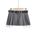 Znbbw New Spicy Girls Work Dress Short Skirt Fashion College Hairy Edge Pleated Skirt Sexy A-Shaped Skirt