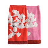Znbbw New Blended Printed Split Straight Skirt 2394119