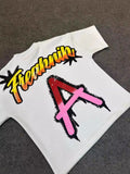 Znbbw Loose Y2k Top Happy Hip Hop Print Short-Sleeved Goth T-Shirt Lovers' Sweatshirt Men's Wear