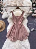 Znbbw And Spicy Girls First Love Chest Halter Skirt French Small Man With High Waist And Thin Fluffy Dress Summer