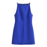 Znbbw French Dress 2024 New Straight Collar Sleeveless Slimming Hip Skirt 9479049