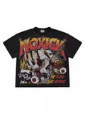 Znbbw New Gothic Funny Street Trend Hip-Hop Printed High Street Casual Men's And Women's Short-Sleeved Round-Necked T-Shirts