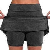 Znbbw Solid Color Medium Waist Skirt, Exercise Yoga, Three-Point Shorts, Skirt Trousers.