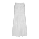 Lace Stitching All Kinds Of Thin Rope Tie White Skirt 2025 Temperament Simple Half Skirt In Early Autumn