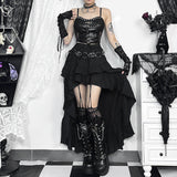 Znbbw Spring 2024 New Hot Girls Dragging Skirt Dark Wind Retro Irregular Half Skirt