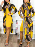 Znbbw New Women's Wear 2024 Fashion Split Printing 2-Piece Set